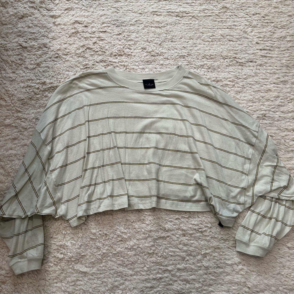 Urban Outfitters Striped Cream Crop Top